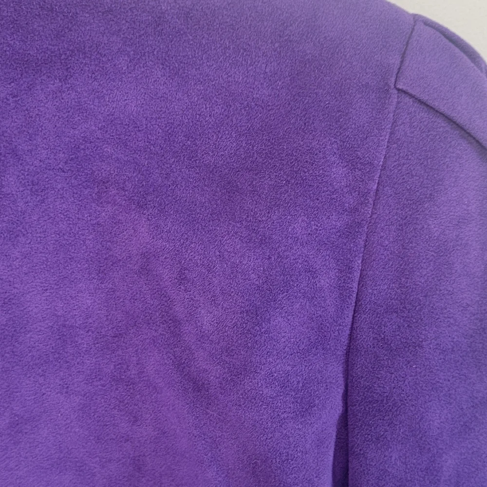 Vintage Samuel Robert By Peter Hatsi Androu Womens Suede Purple Blazer Size 14‎